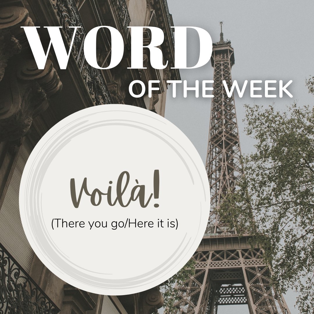 A word you've heard (or may not have) but do you know the true meaning?

★ This week's word is "Voilà" meaning "There you go" or "Here it is" in French.

#languagestudies #languagelearning #language #gvsu #frenchlanguage #gvsumll
