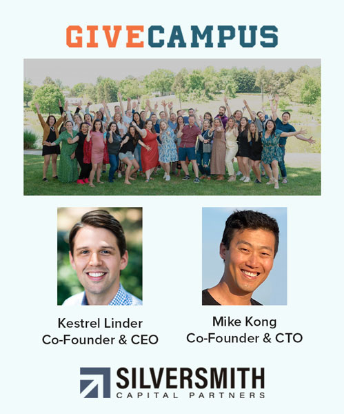 We are excited to partner with the <a href="/GiveCampus/">GiveCampus</a> team as the company’s first institutional investor and to have Michael Seibel, Claire Hughes Johnson and <a href="/mvolpe/">Mike Volpe</a>, join the $50 million investment. silversmith.com/news/givecampu…