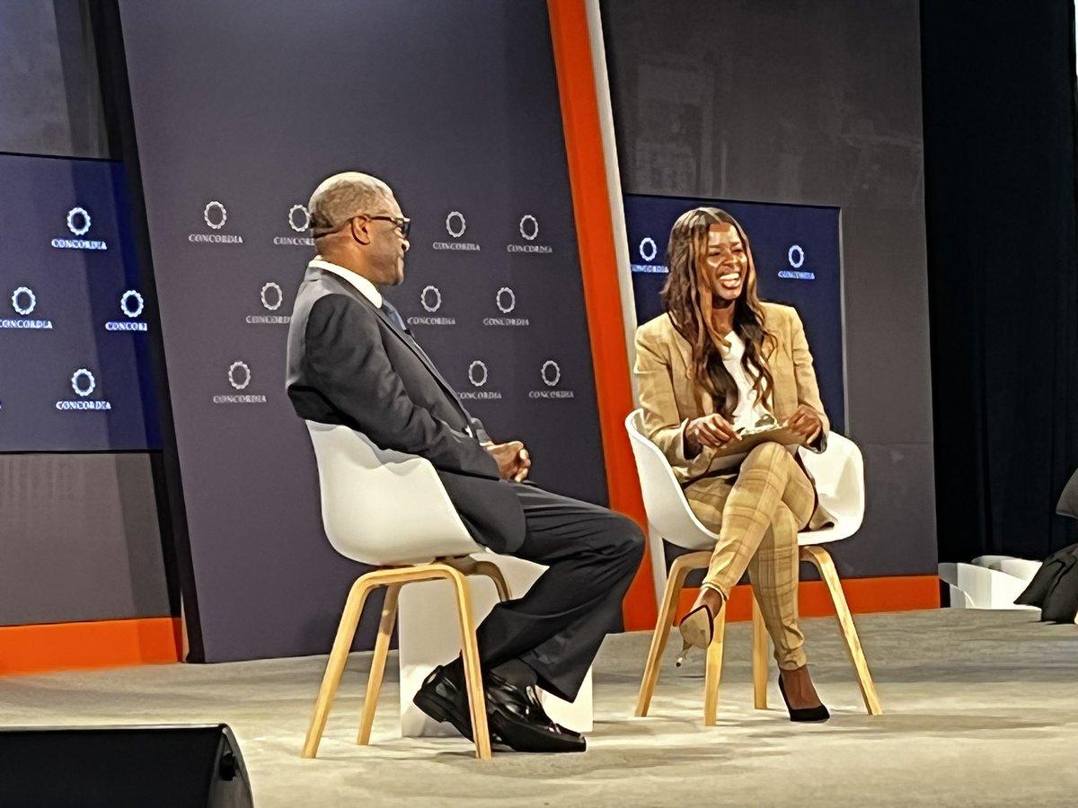 Inspired to hear Dr. Dennis Mukwenge - Nobel Peace Prize Laureate <a href="/ConcordiaSummit/">Concordia</a> - recognized for his work in helping thousands of women and children with comprehensive support when rape is used as weapon of war.  #DRCongo #healthcarehero #stopinjustice