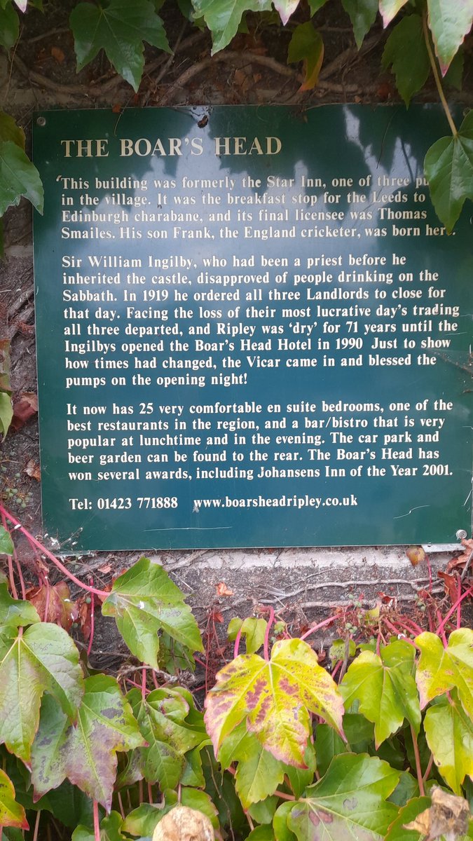 From 3 pubs &amp; an England cricketer to a dry village for 71 years until a vicar blessed the pumps on the grand reopening, this place has a bit of history 😮  <a href="/BoarsHeadRipley/">The Boar's Head</a> #Ripley