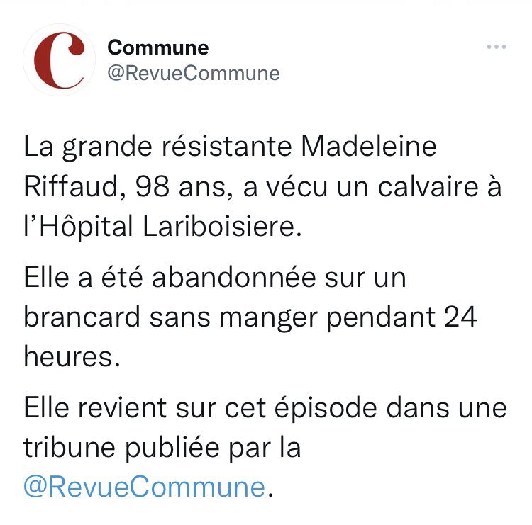 Des nouvelles de la vraie politique de la santé de Macron… revuecommune.fr/2022/09/19/mad…