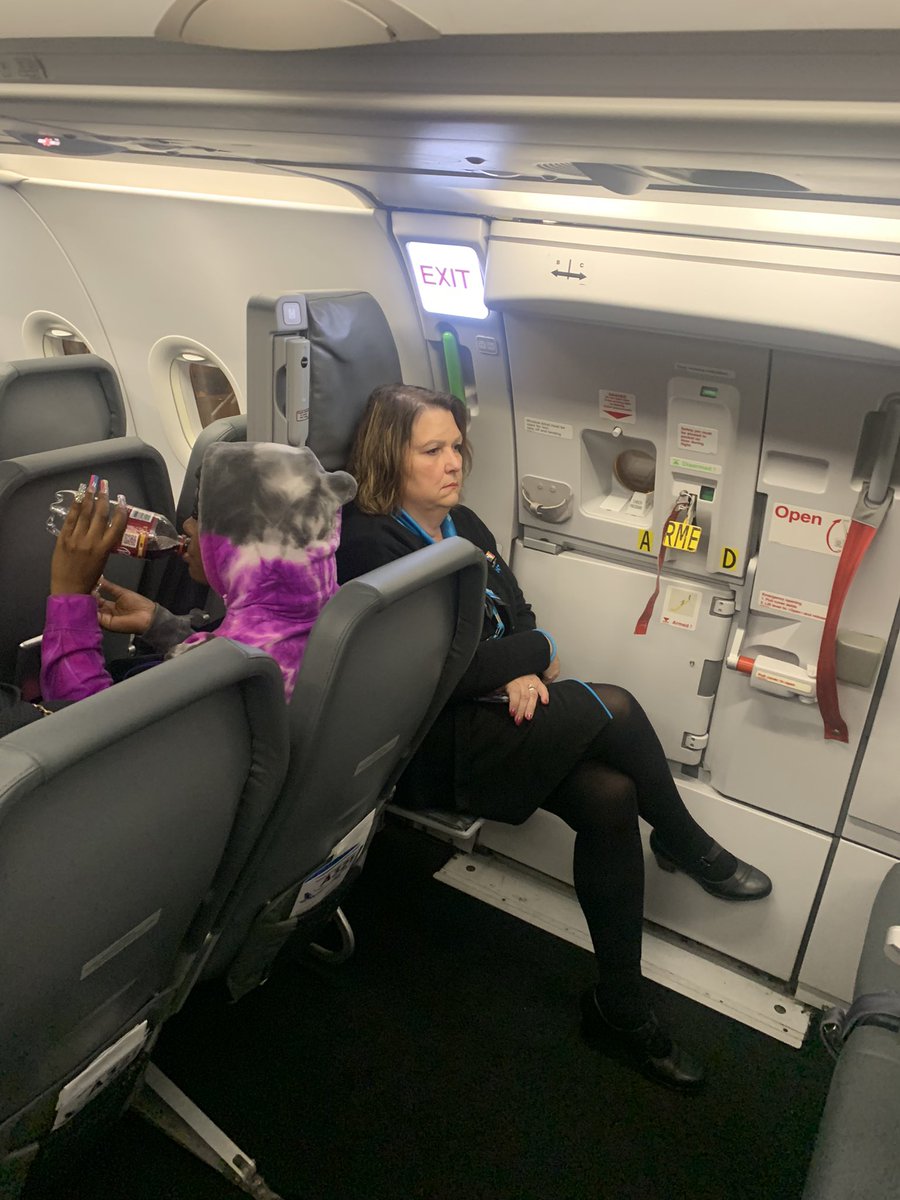 CheriseStyles's tweet photo. @FlyFrontier cont’d the flight was delayed 3 times and it was 2am when we landed. NO FLIGHT ATTENDANT should nudge, push or move anyone unless there is an emergency and you’re helping. Sandra Jean should never have nudged me out the way! https://t.co/1Og8wsLwtF