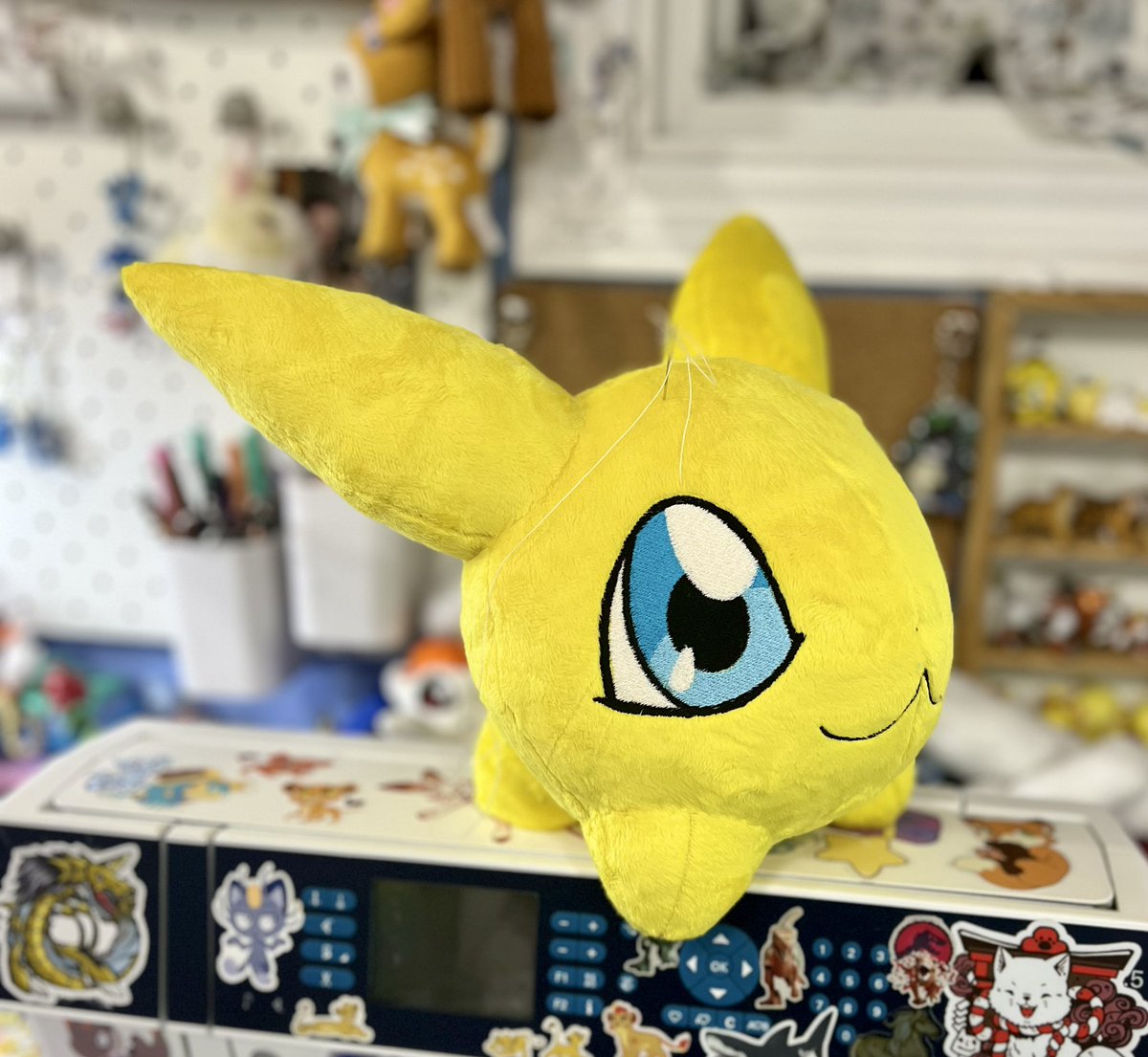 PlushKitamon's tweet photo. Also a wip from last week of my updated life size Viximon. Been years I didn’t make one. #plush #digimon #viximon #renamon #digimonplush #customplush #plushie #handmadeplush https://t.co/aEoK6dq0x9