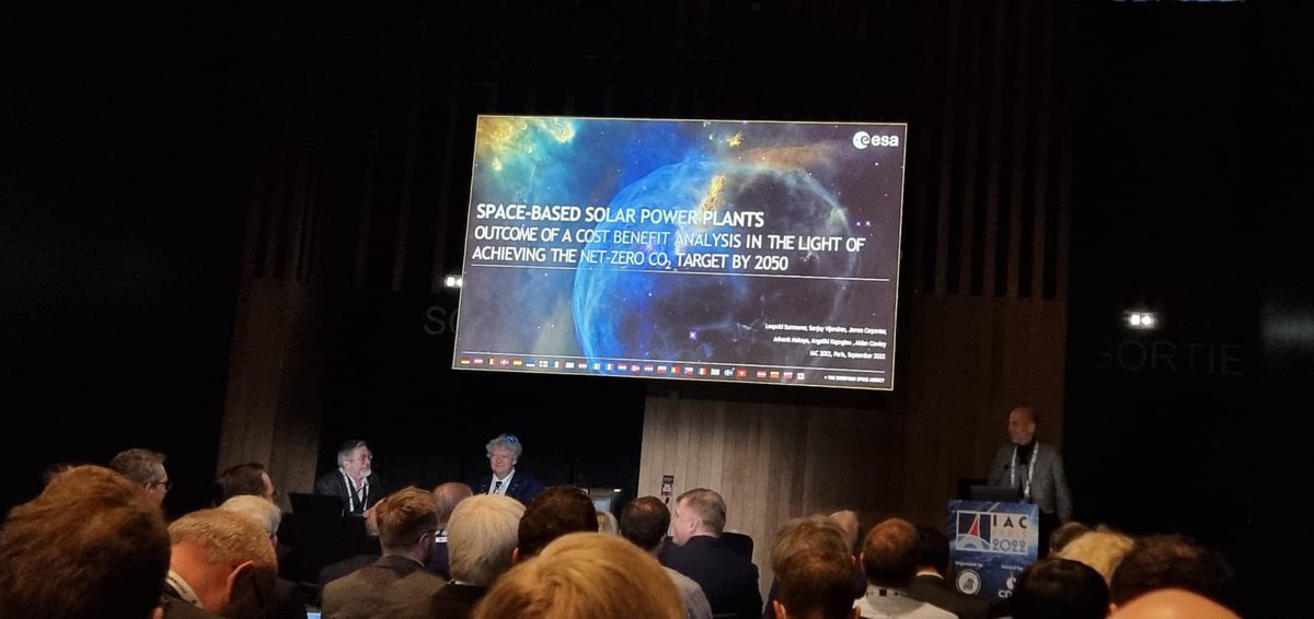 EmrodEnergy's tweet photo. We’re at the most buzzing place in the space industry, the 73rd International Astronautical Congress,@IACParis2022 ! First on the agenda is @esa presenting on Space-Based Solar Power 🛰
#spacetechnology #energytransition #powerbeaming #spacebasedsolar #IAC2022 https://t.co/PABNcLJNde