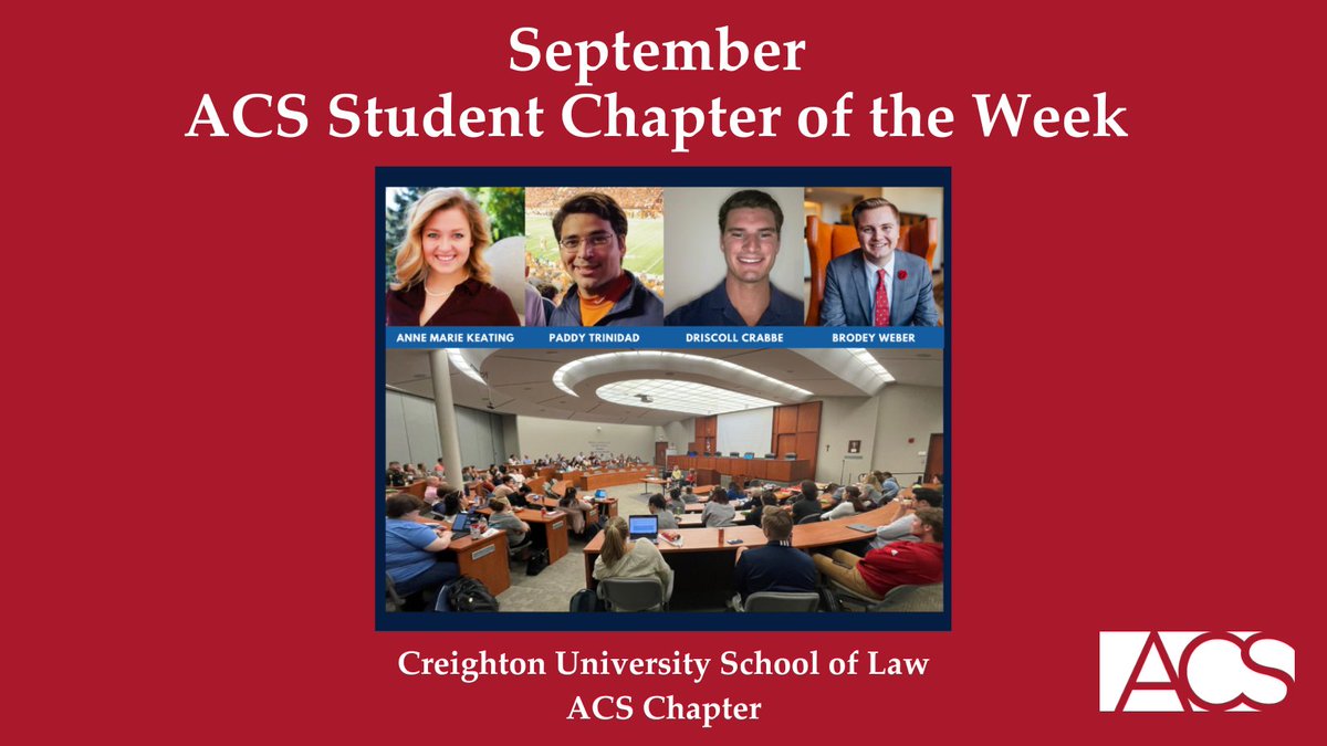 ACSstudents's tweet photo. #ICYMI: Check out this week's ACS #StudentChapterOfTheWeek and #StudentOfACS features on our website! We are so grateful for our student leaders and their impactful programming.
Student Chapter Of The Week: https://t.co/bplzEzPaZI
Student Of ACS: https://t.co/AeG75qMuBJ https://t.co/eBGAKszKYs