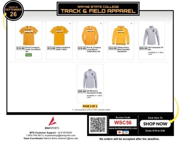 WSCXCTF's tweet photo. Track and Field Team Sales are out now until September 26th!!  Get your T&amp;F/XC gear to support our amazing kids and all they do! Go Cats! 🐱 

Cross Country Team Store Flyer - https://t.co/RXPNo8NOIc

Track &amp; Field Team Store Flyer -https://t.co/LYfTjXD5nZ https://t.co/UXtdyLKvMC