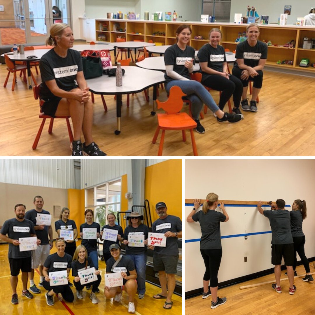 systemoneok's tweet photo. Last week some of our team volunteered at the @YMCATulsa in Owasso as part of the @tulsaunitedway #DayofCaring! Giving back to the community has been a vital part of our history in Tulsa. #CommunityEngagement connects us to those we serve and to each other as a team. https://t.co/WS4hRCcuxF
