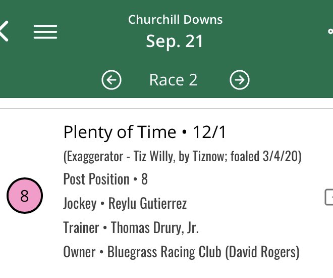 BGRacingClub's tweet photo. Plenty of Time makes his debut Wed @ChurchillDowns! Hopeful for a good,safe trip!  Good Luck to Plenty of Time and all our members! https://t.co/AhWlkqm3YY