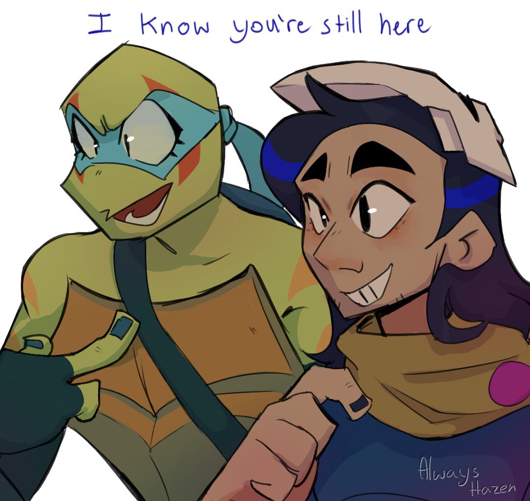 AlwaysHazen's tweet photo. When Casey had to close the portal it makes me wonder how he could with how much Leo means to him,I think Casey struggles seeing present Leo the same way he saw future Leo,he still has this important person in his life but it’s not really him #rottmnt #rottmntleo #rottmntfanart https://t.co/u7HLnSZgX9