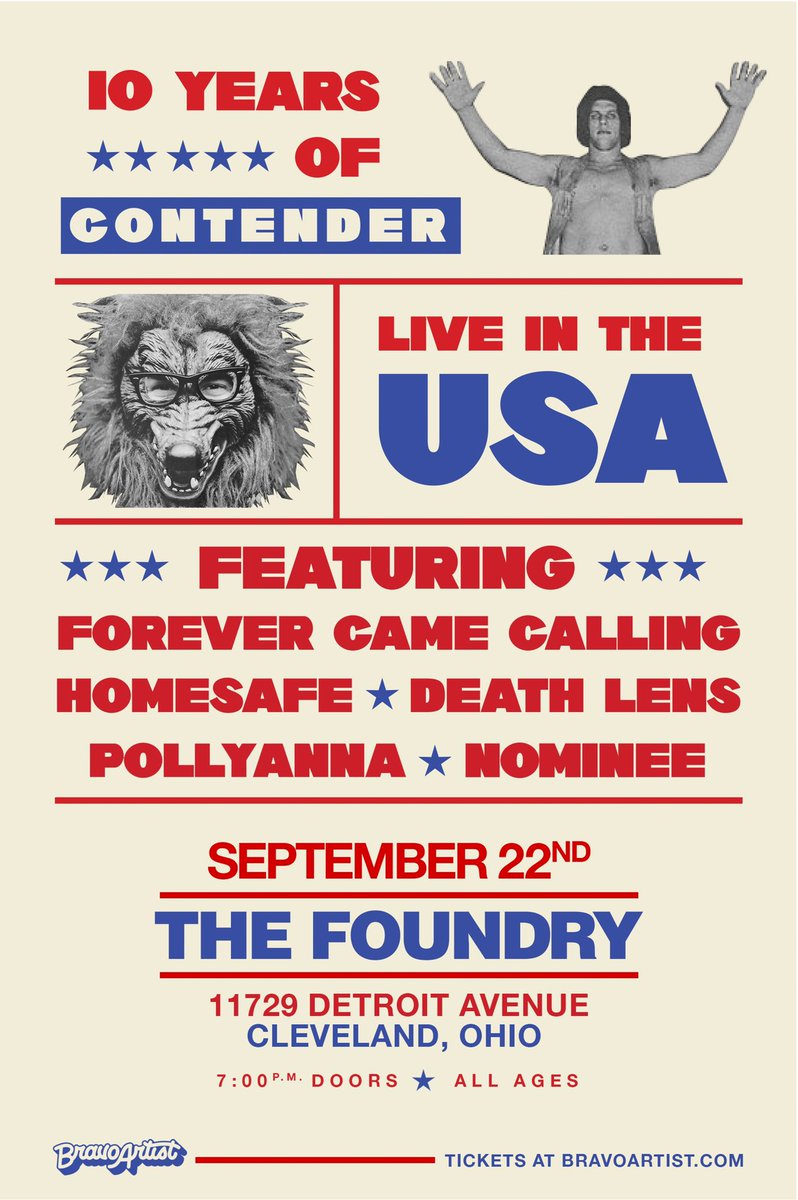 Thursday in Cleveland at @foundrylakewood ! Celebrate 10 years of Contender with @HeyitsFCC 🎟 seetickets.us/event/Forever-…