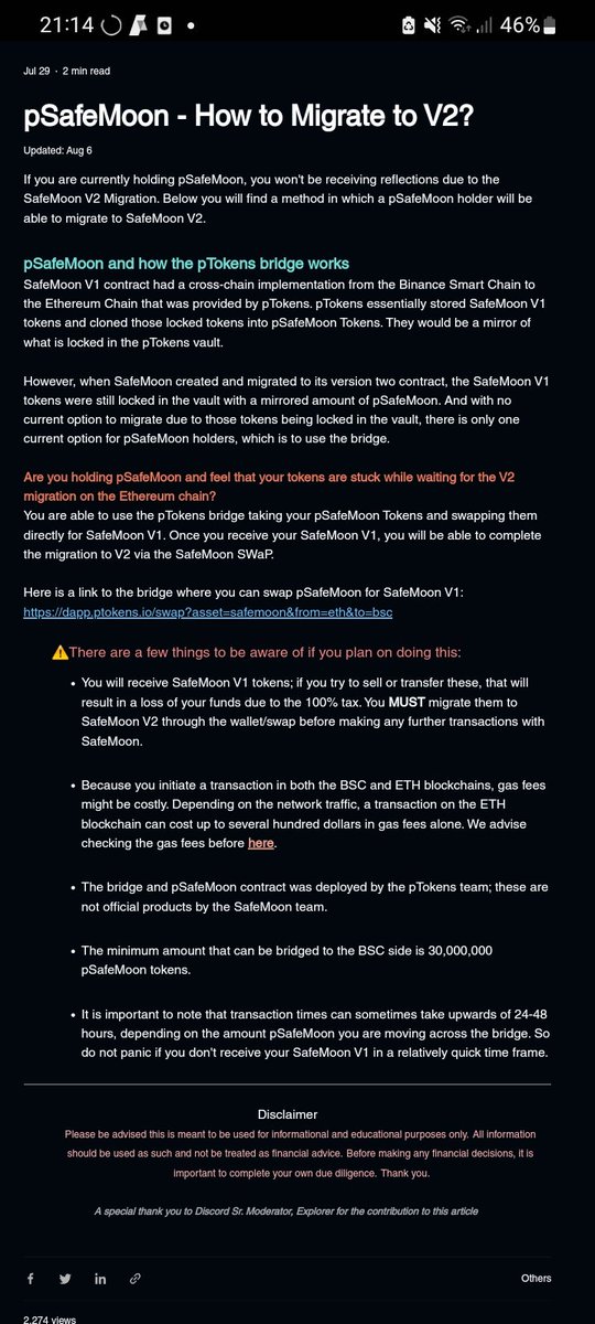 SpaceManWilf's tweet photo. @CrisirC1 @safemoon @DavelaarJoeri @johnkarony I shouldn't have to pay gas fees and move block chain. Not official safemoon product. I definitely remember the safemoon ama when John released it though. https://t.co/tPDwW66DzH