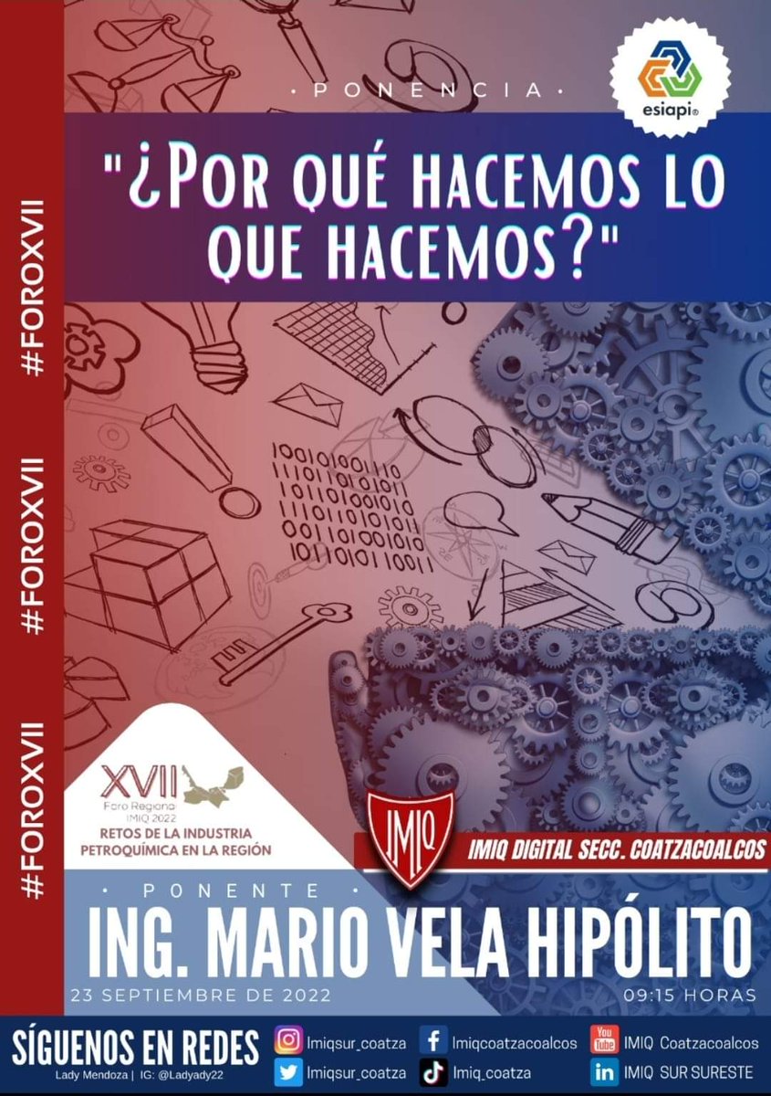 esiapi_oficial's tweet photo. La Escuela Superior de Ingeniería se complace en anunciar su participación activa como miembros de la mesa directiva en el XXVII Foro Regional @IMIQCoatza, con una ponencia a cargo del Ing. Mario Vela Hipólito. https://t.co/vks754szQ1