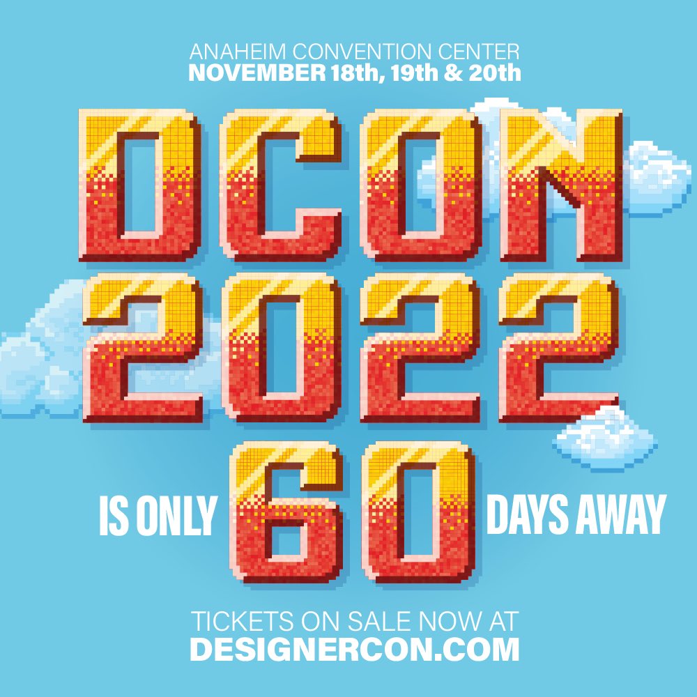 DesignerCon's tweet photo. Have you gotten your tickets to DesignerCon yet? We are only 60 days out! Stay tuned as more exciting announcements are going to be made in the next few days and weeks! But one thing is for sure… you don’t want to miss the show this year! #designercon #dcon22 #getready https://t.co/mCBft8pOJ2