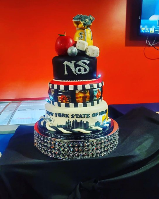 Bday cake we had put together for My brother NAS s bday. Happy bday fam 