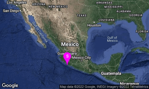 SSNMexico's tweet photo. ACTUALIZACIÓN DE MAGNITUD: SISMO Magnitud 7.7 Loc  63 km al SUR de COALCOMAN, MICH 19/09/22 13:05:09 Lat 18.22 Lon -103.29 Pf 15 km https://t.co/jgQMf0lo7V