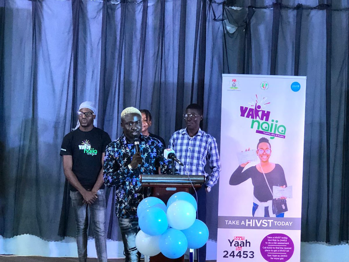 aaron4africa's tweet photo. As young people we are the leaders of today, with adequate trust & support to enable us drive & own our innovative initiatives on #HIVST and #PrEP more can be achieved. Thanks to @NACANigeria and @UNICEF_Nigeria the #YAaHNaija project is officially flag off. #Test4Stars https://t.co/bkiq4JCI7D