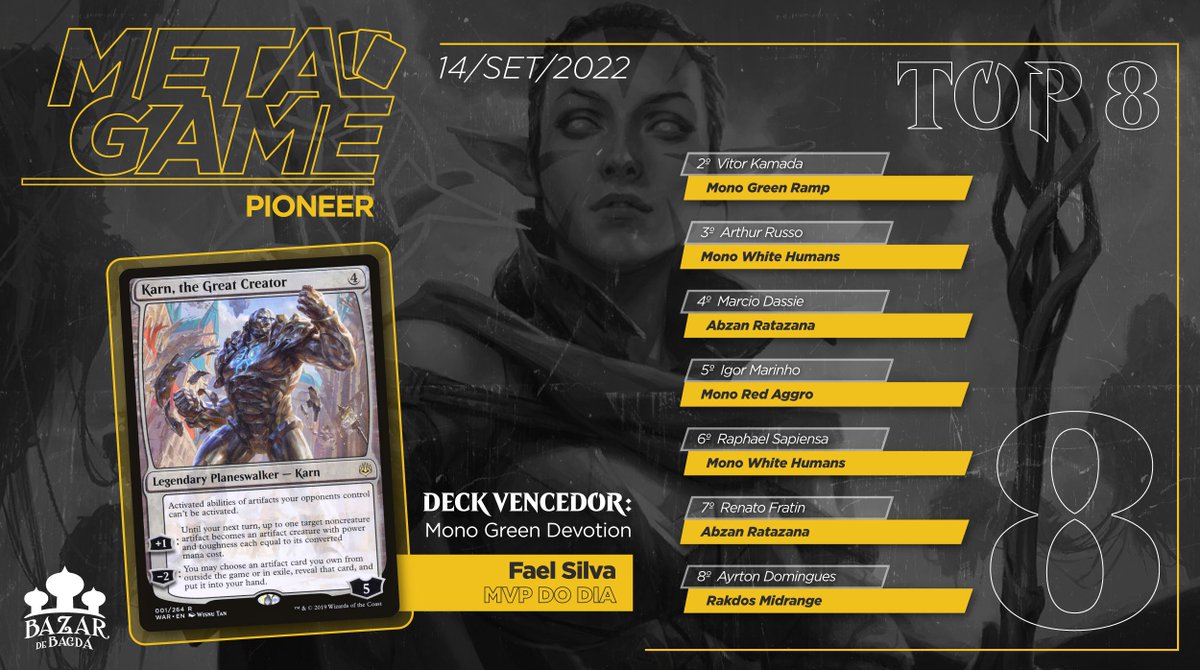 bazardebagda's tweet photo. Que tal jogar o maior torneio de #pioneer de São Paulo!!
#metabazar https://t.co/hl7UjSzS6c
