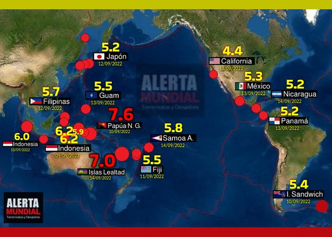 DanielSubauste's tweet photo. Este es el mapa de los últimos sismos en el cinturón de fuego... adivinen qué lado falta https://t.co/1iBB0ioInx