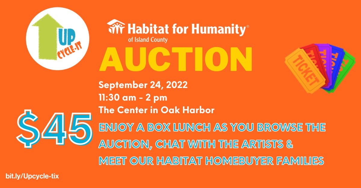HFHofIC's tweet photo. Join us for the opportunity to win a one-of-a-kind upcycled item or fabulous Island Experience Package! Proceeds help fund affordable homeownership in Island County.
https://t.co/ShTTjKZWn3 https://t.co/nh6dXdtgXl