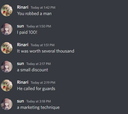 Regenthor's tweet photo. Dming some dnd for a lot of people who've never played b4 including my brother, he finally gets some time away from the party and uses it to hold up a store. His response to others calling him out on it make me proud though but when you read this bro good luck with the guards xo https://t.co/oxksO0eULM