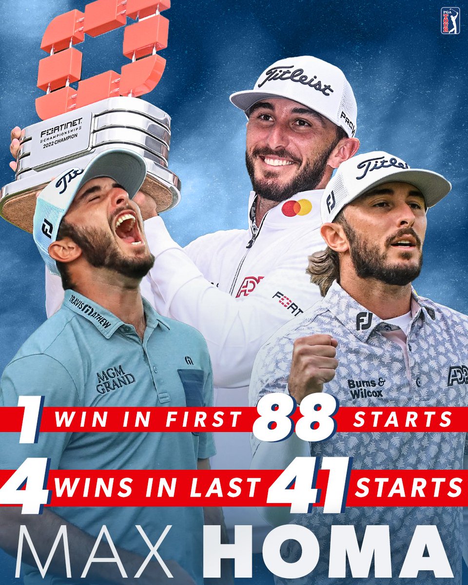 In 2017, @MaxHoma23 missed 15 of 17 cuts and lost his TOUR card.

5 years later, he’s a 5-time champion.

Never give up.