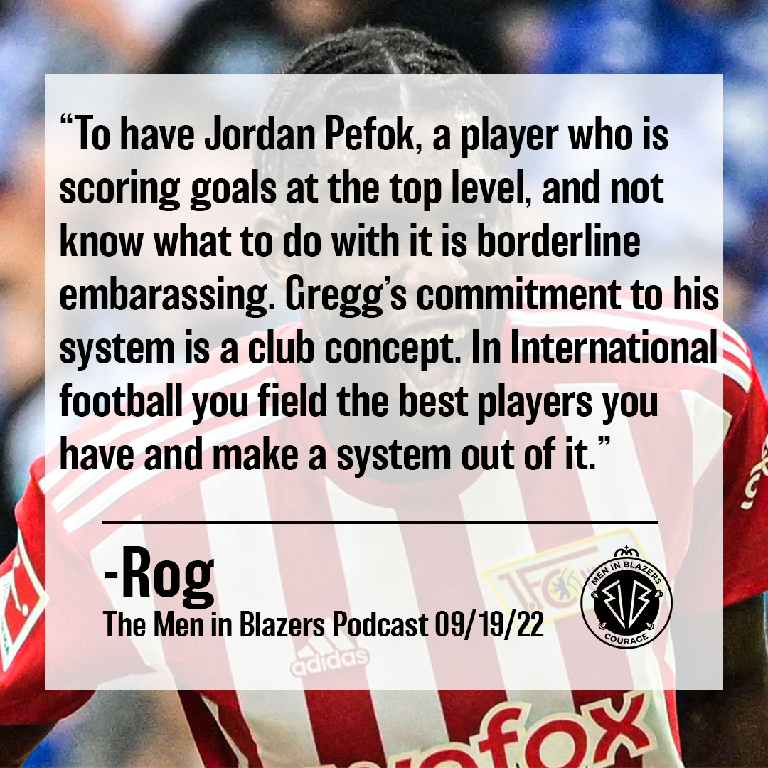 MenInBlazers's tweet photo. PUBLIC SERVICE ANNOUNCEMENT: Jordan Pefok has three goals and two assists in his six games for Top of the 🇩🇪 Table Union Berlin this season. 

NEW POD: Rog and Davo on the USMNT Roster 🎙️https://t.co/GLc3zY98uB https://t.co/BKyNE4qf7H