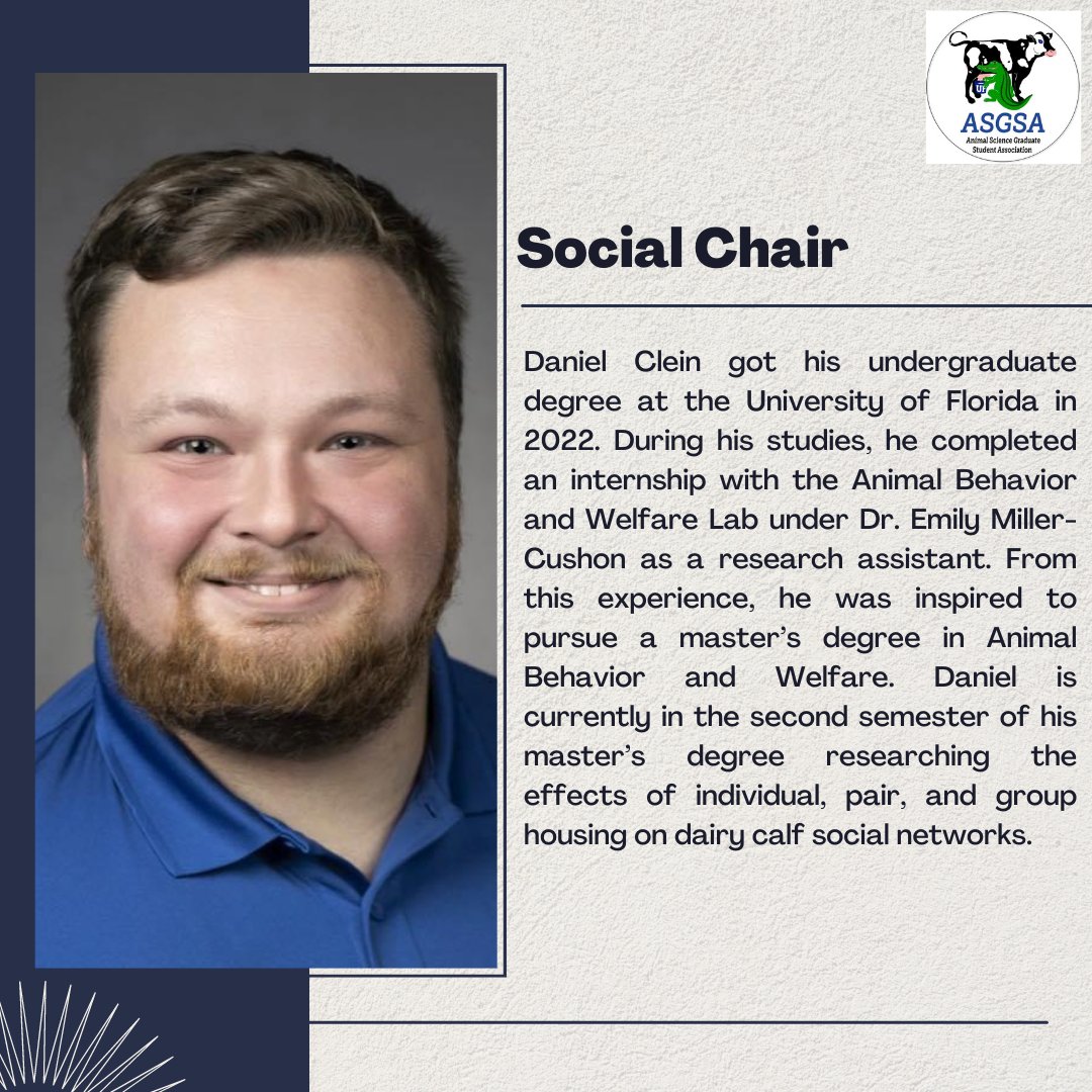 ASGSA_UF's tweet photo. Finally, our ASGSA Board 2022-23 is completed with the newly elected Social Chair. He is energetic. He is enthusiastic. He is Dainel Clein.
We welcome you on board Daniel...
#asgsa #uf_animalsciences https://t.co/nmCi7Eyoi2