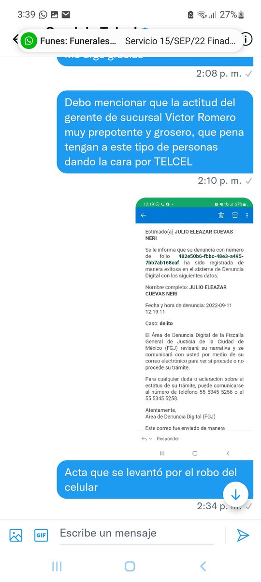 Hectorgon123's tweet photo. Me contactaron de @ServicioTelcel @Telcel y mandé la información solicitada pero ya no me respondieron. Adjunto conversación https://t.co/LBxw1ESOde