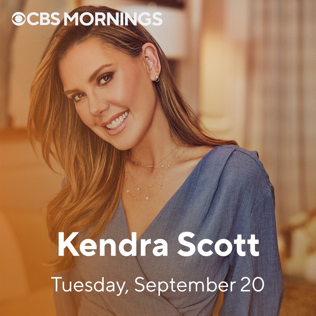 CBSMornings's tweet photo. TUNE IN: Jewelry mogul @KendraScott joins us to discuss her new book, “Born to Shine: Do Good, Find Your Joy, and Build a Life You Love” and her journey to a billion-dollar jewelry empire ✨ https://t.co/8RggaDCKLC