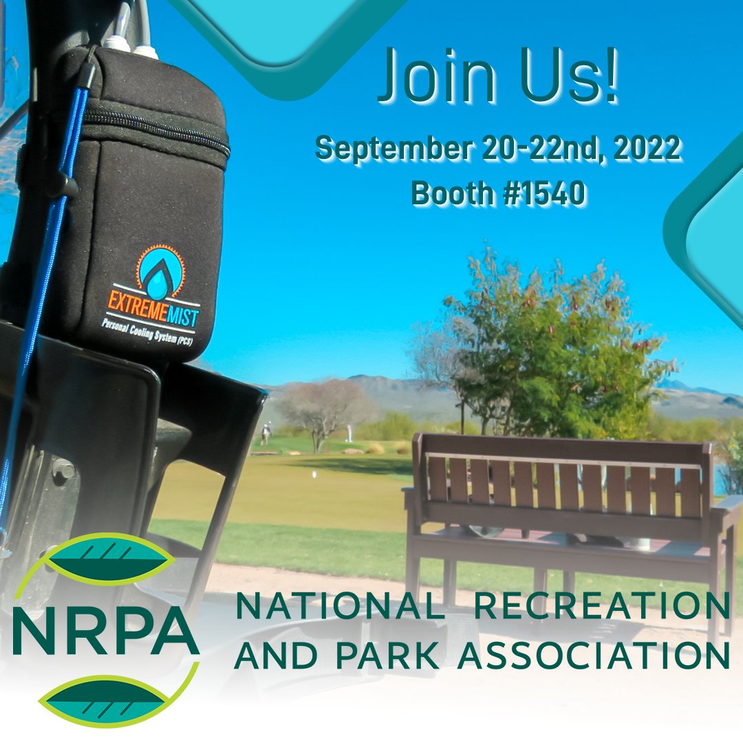 ExtremeMistPCS's tweet photo. NRPA Conference attendees! Come visit our booth tomorrow, Wednesday, or Thursday and see how mist means spending more time outdoors! 🍃🏞️🌳

#nrpa #nrpaconference #nrpaconference2022 #extrememist #personalcoolingsystem #misting #outdoormisting https://t.co/bd51zn1BmC