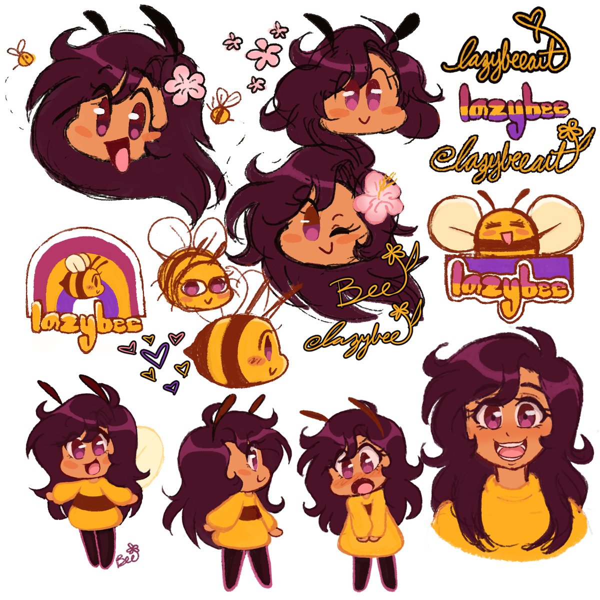 lazybee_art's tweet image. bee doodles~ 🐝💖💛💜

#lazybeeart #ArtistOnTwitter #myart #CLIPSTUDIOPAINT #digitalart #doodles #chibis #bees #characterdesign
