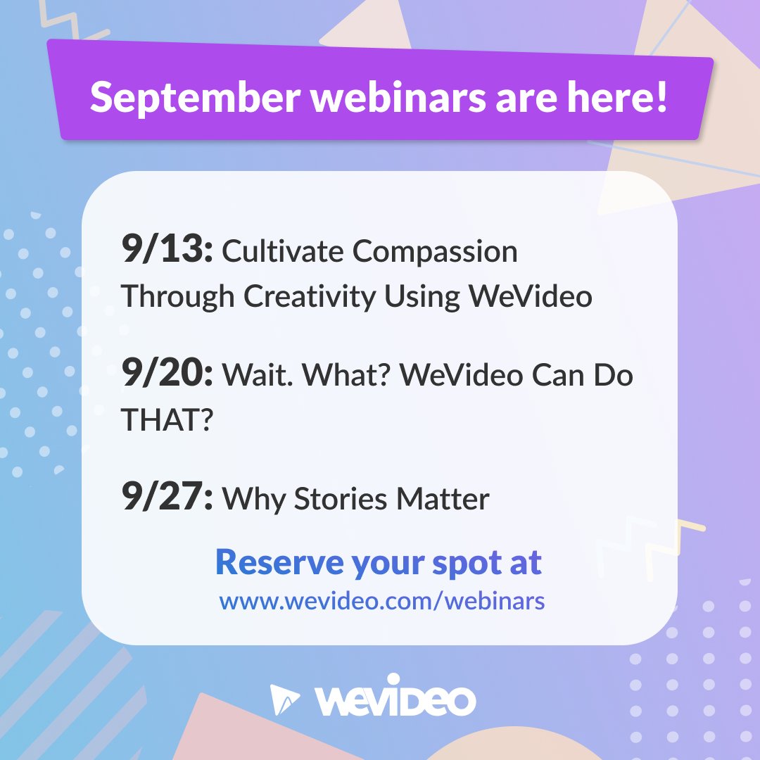 Wait. WHAT? Join us tomorrow to learn about the things you didn't know you could do in WeVideo! 

Register Here ➡️ wevideo.com/webinars 

#alwayslearning #webinars #educators #edu #edtech