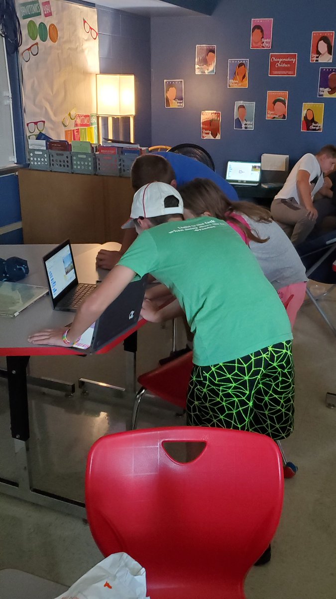 Youth Coding League Week 2: I am loving all the "Hey how do I do this?" (And multiple kids helping), "That's how you do that!" and the side conversations as kids get to know each other. I'm so amazed at this fun group of 5th-8th graders!  <a href="/KWPrincipalRyan/">KW 7-12</a>  <a href="/kwpublicschools/">K-W Public Schools</a>