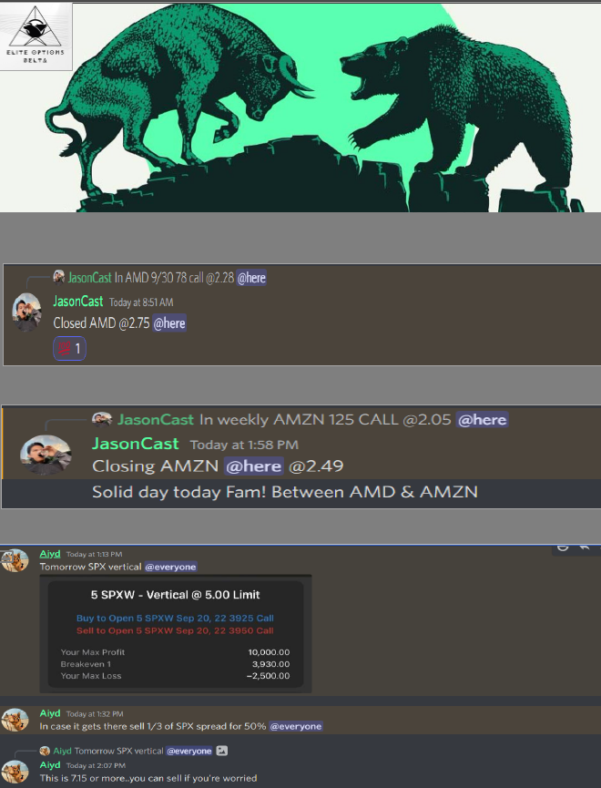 RealChefTrades's tweet photo. Solid day today on $AMD $AMZN and $SPX  all things considered.

Come check us out and join our community #Fintwit. https://t.co/qCgqsAtlyz