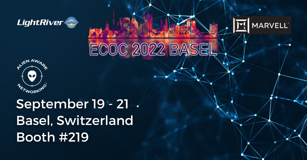LightRiver_Co's tweet photo. ECOC 2022 started today &amp; we're proud to be a part of the @MarvellTech booth highlighting Disaggregated Multi-Vendor interoperability among other things. Learn more here: https://t.co/Ofn6jdW5tU https://t.co/M8gC69osdS