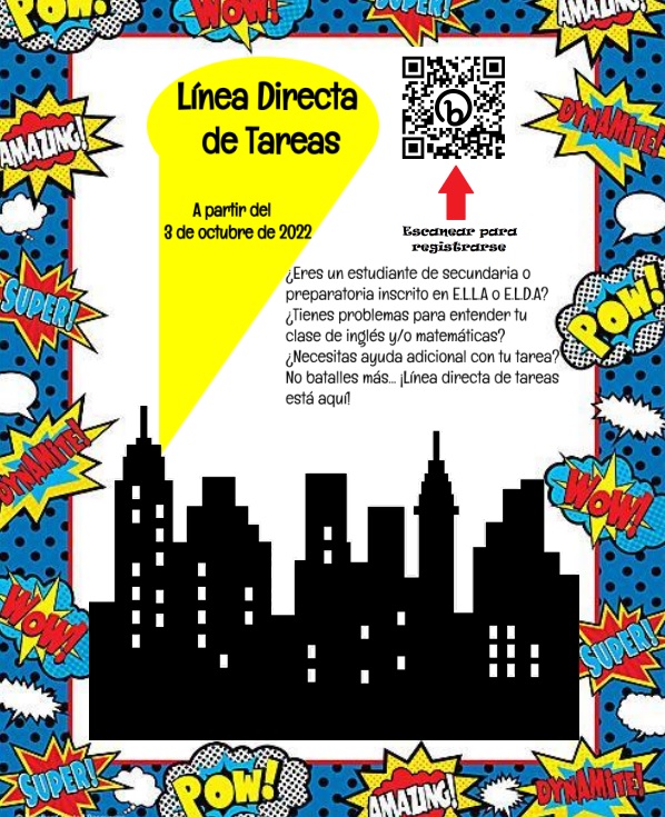 Homework Hotline is here!
¿Es usted un estudiante bilingüe emergente con 0-3 años en las escuelas de EE. UU. que lucha con la tarea de matemáticas y/o inglés? ¡No espere más, la línea directa de tareas está aquí! <a href="/SISD_MultiPrgms/">SISD Multilingual</a>