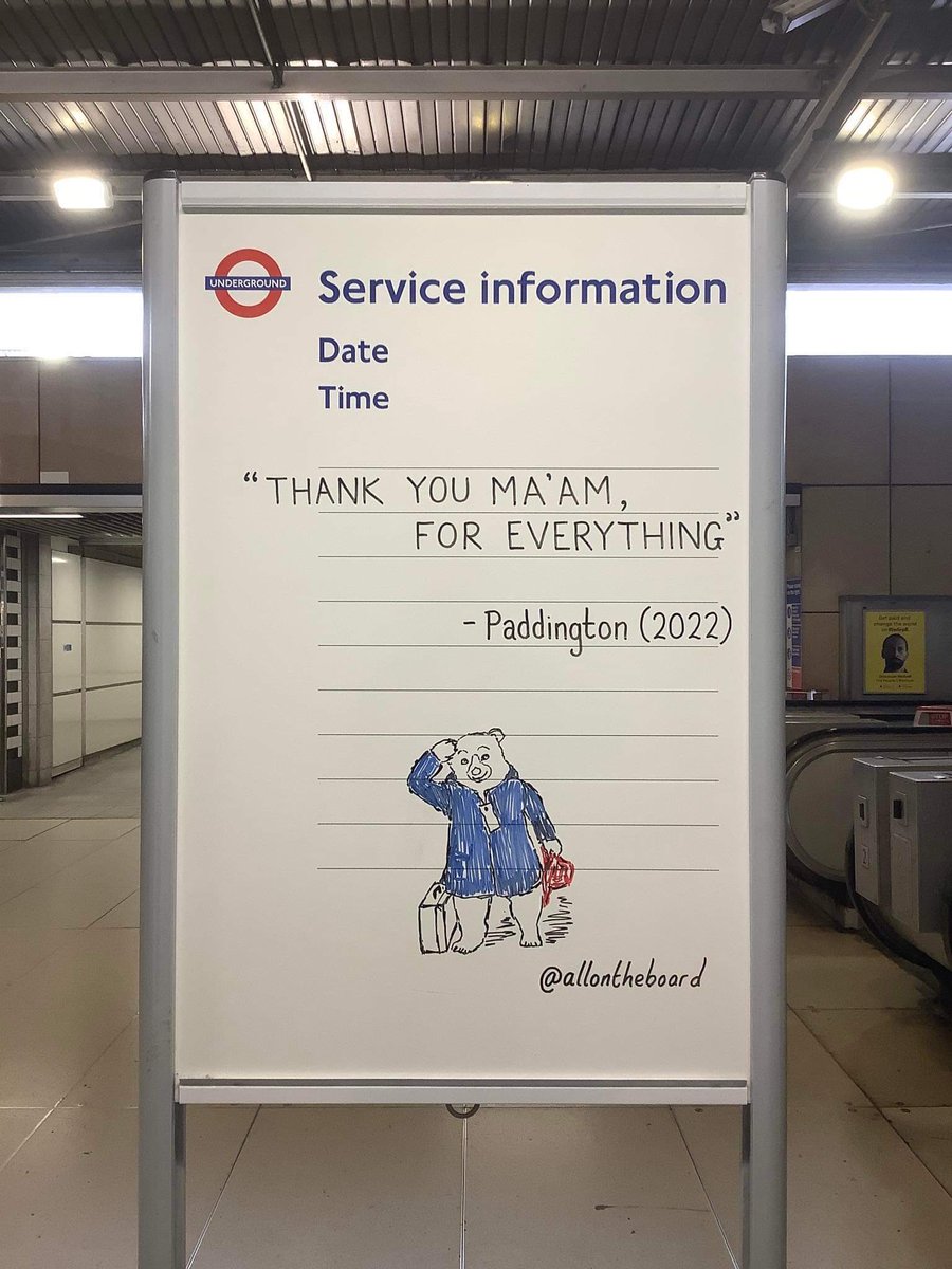 'Thank You Ma'am, for everything' - Paddington (2022) #PaddingtonBear #QueenElizabethII #TheQueen #allontheboard