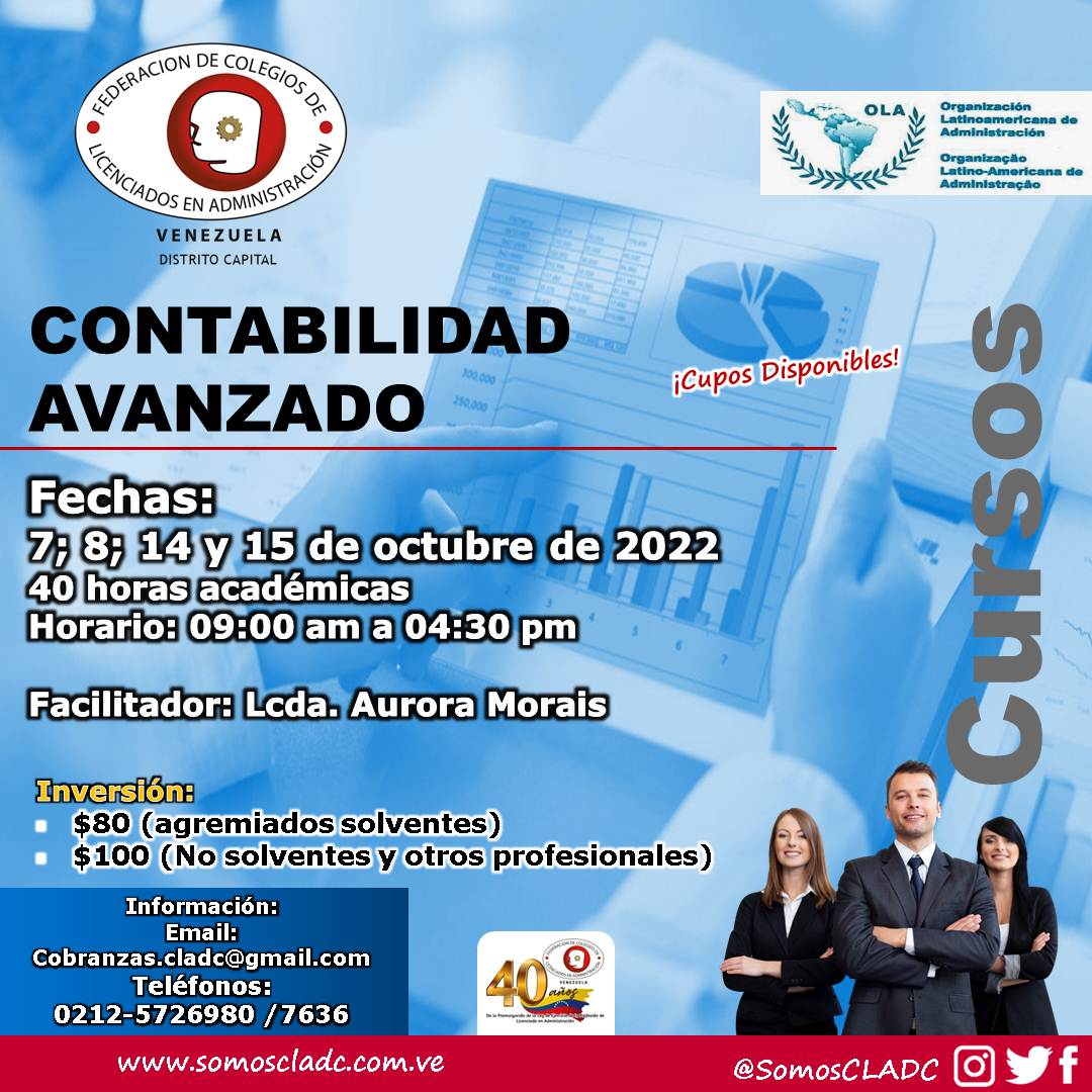 SomosCLADC's tweet photo. #InfoCLADC
Programación Académica
Actividades de formación profesional #presencial para los meses de SEPTIEMBRE y OCTUBRE de 2022
Más información y preinscripciones a través del siguiente link a nuestra Web: https://t.co/14sSUtCkgz
#22sep #contablidad https://t.co/37w9UiX02Q