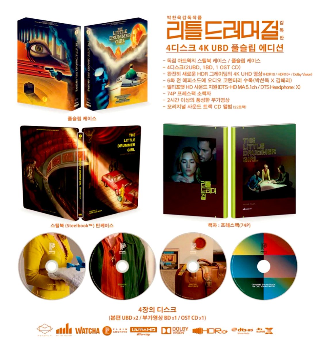 dawnofthediscs's tweet photo. ***NEW TITLE ANNOUNCEMENT***
Coming to 4K UHD 11/7 from @PlainArchive
Park Chan-wook’s “The Little Drummer Girl: Director’s Cut” (2018) Standard Edition 4K UHD
https://t.co/FooTj09u6n
#FilmTwitter #4KUltraHD #4KBluray #ParkChanWook #Bluray #PlainArchive #tvtime #tvseries https://t.co/O0MURMiag1