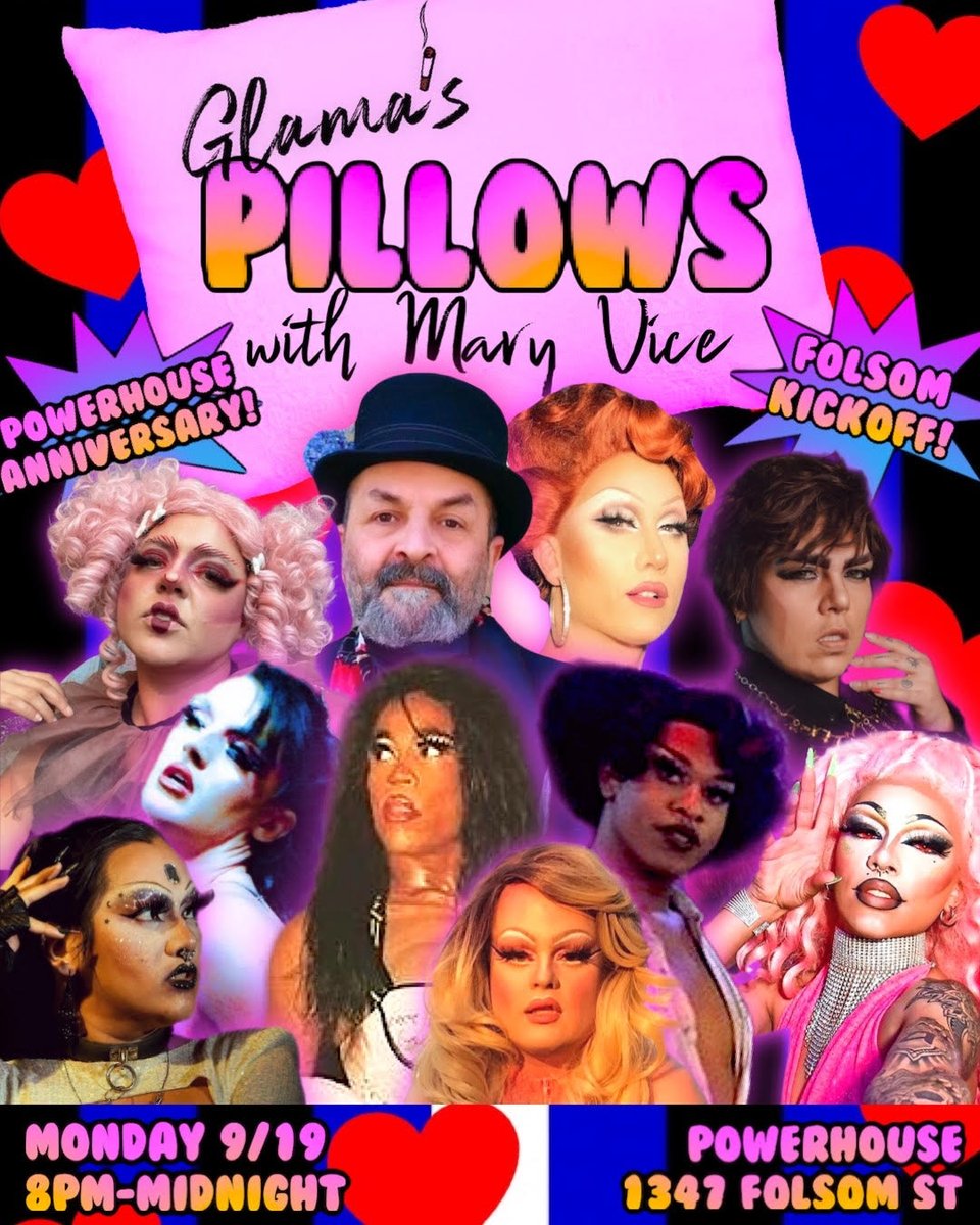 sfPOWERHOUSE's tweet photo. 25th Anni Party tonight 7-9pm!!! Thank you for all the support!!! PILLOWS puts on their show after with #glamamore @itsmaryvice & company!!
#leatherweek begins!!!! https://t.co/4AnIDOemXJ