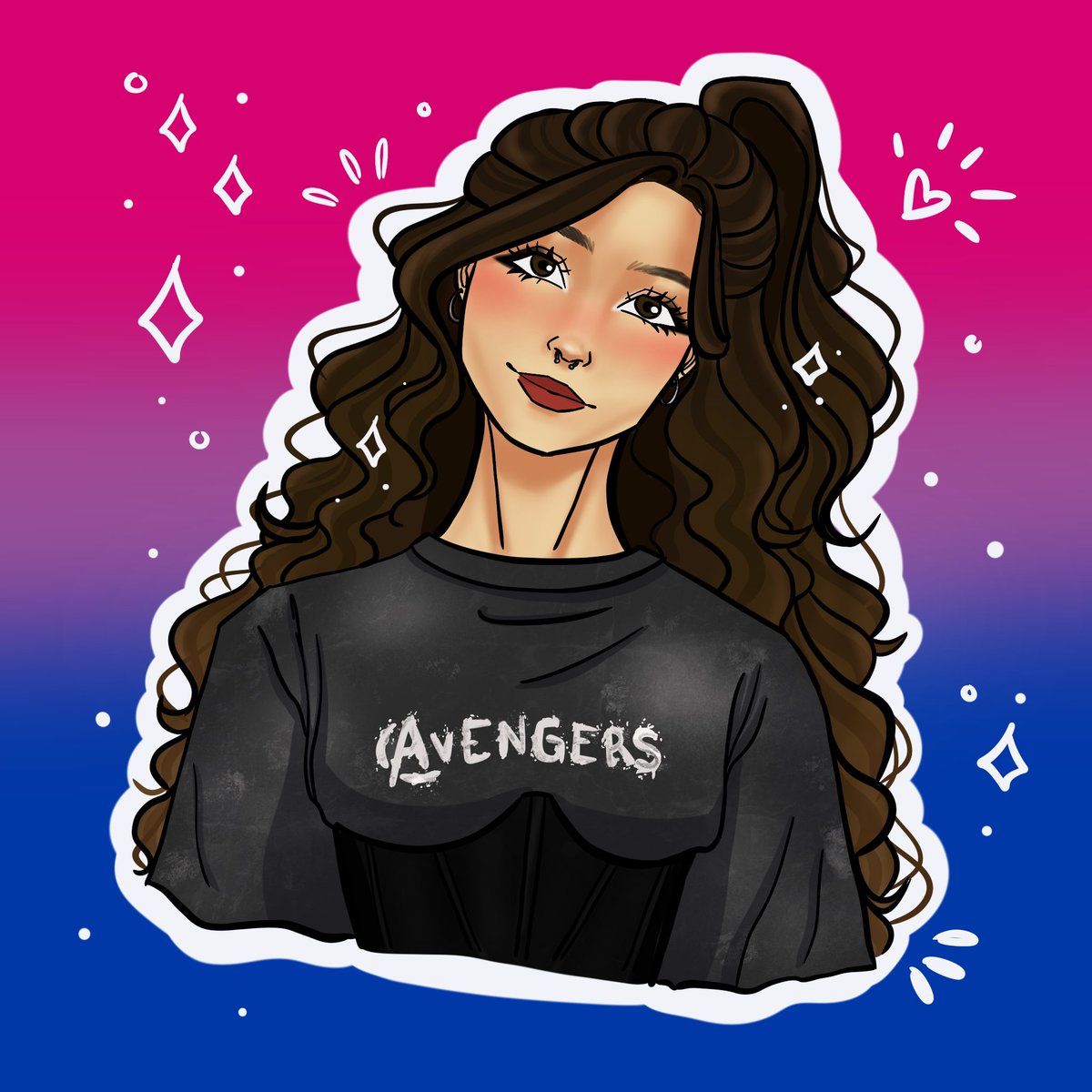 savvyawe's tweet photo. I know I've already changed my pfp but here's a bigger version of it. And happy late pride guys🏳️‍🌈
.
.
.
#selfportrait #pride #happypride #bi #digitaldoodle https://t.co/F09LSxDFgh