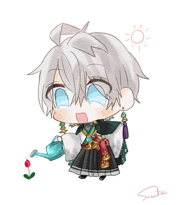 「おっきく育てよ～!」#描いた晴 