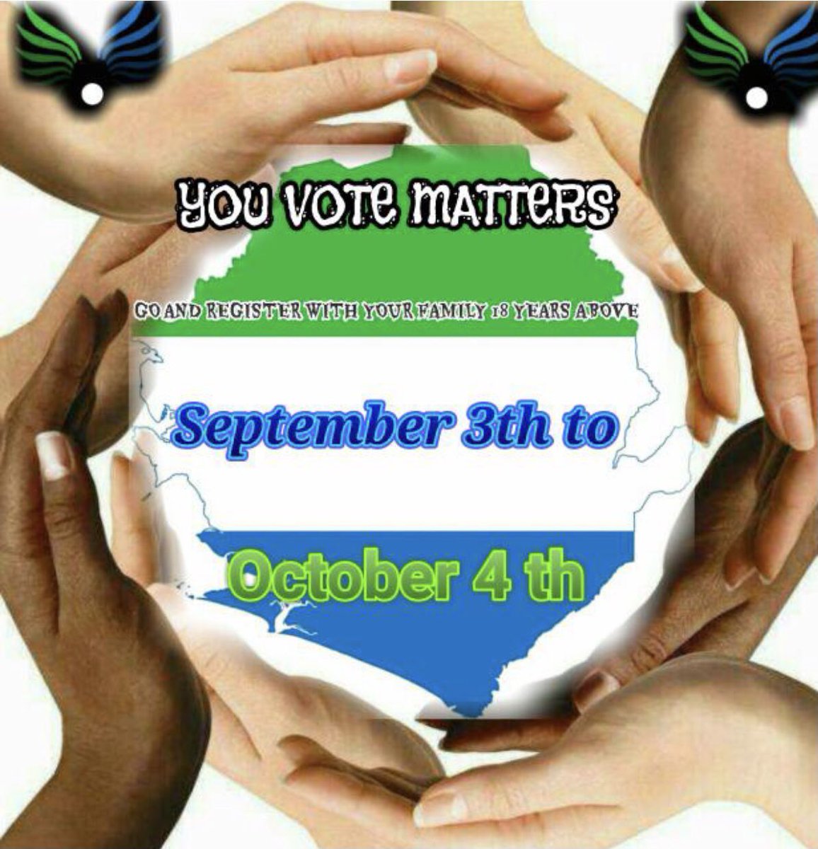 SAlusine's tweet photo. Remember your vote is your right in democracy.Please go out and register so you can vote 2023 for the persons you want to lead you. #SaloneFirst because Salone is bigger than any political party.Your vote can make or break Salone so please #VoteWisely.@EUinSierraLeone @AUC_PAPS https://t.co/mWkp50NBAN