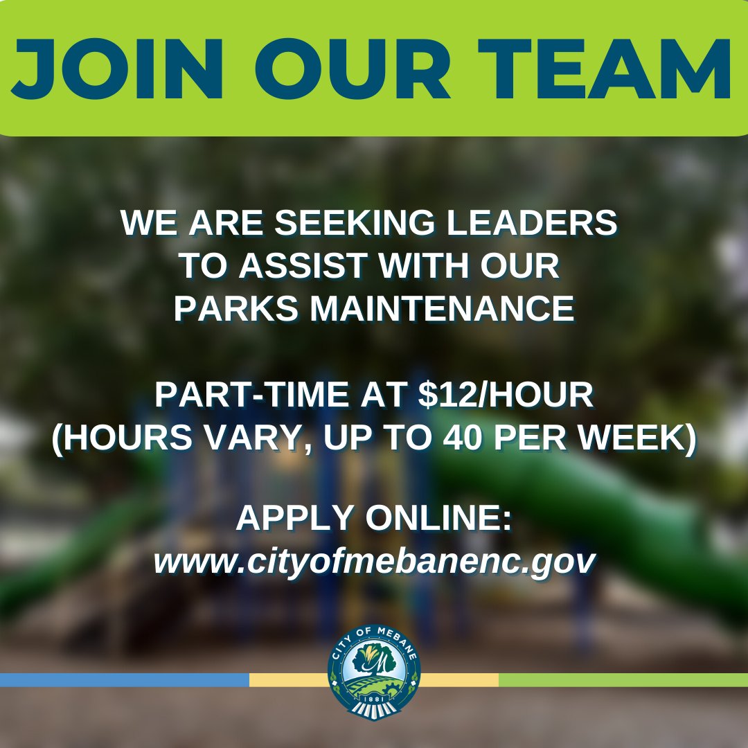 Mebane Recreation & Parks Department on Twitter "The City of Mebane is