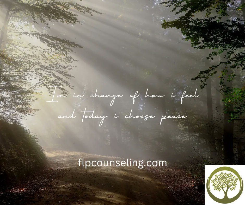CounselingFlp's tweet photo. "I'm in charge of how I feel, and today I choose peace."

#peaceispossible #helpinghands #counselingworks #flpcounseling https://t.co/jpzF7r6MOf https://t.co/qB2S8ZCCJs