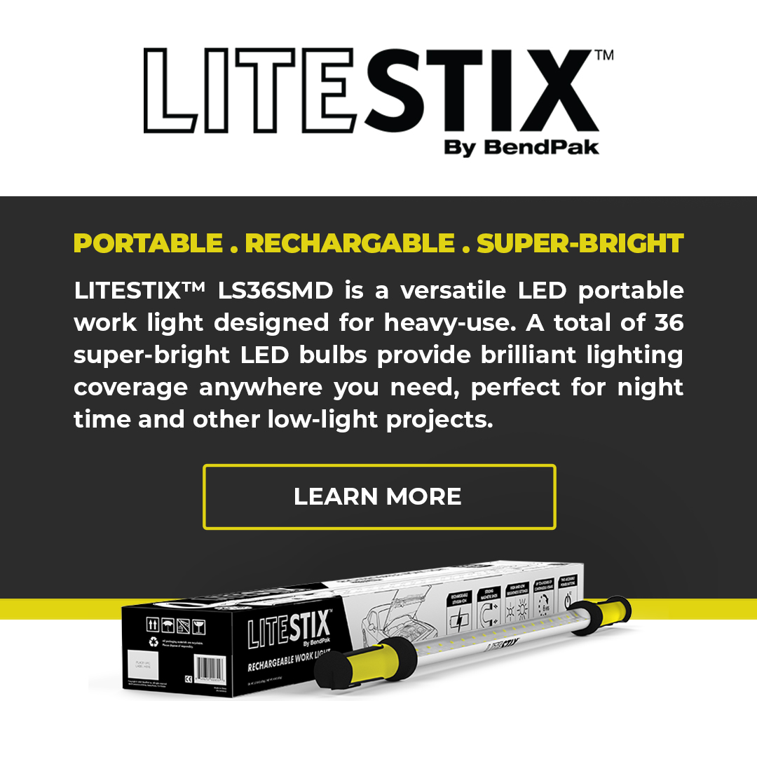 BabcoCanada's tweet photo. Light up any project with the LITESTIX by BendPak, a portable, rechargeable 36 super-bright LED work light! Now available at Babco.
.
.
#Worklight #worklight #worklights #worklighting #worklightbar #autoequipment #autoequipment #garageequipment #shoplights #litestix #bendpak https://t.co/ddTchQXWMK