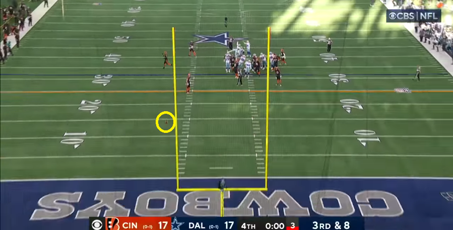 Marcus_Mosher's tweet photo. Watching it live, I thought Brett Maher missed the GW FG. 

He absolutely crushed that thing from 50-yards out. https://t.co/YH6jDCcd5O