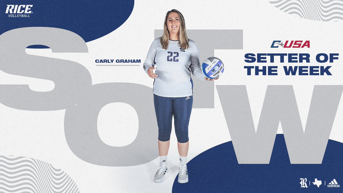 🏆 THIS JUST IN | Congratulations to our <a href="/carlyvball/">Carly Graham</a>  on being named the #CUSAVB Setter of the Week! 

📰 » RiceOwls.co/GrahamPOW

#GoOwls👐