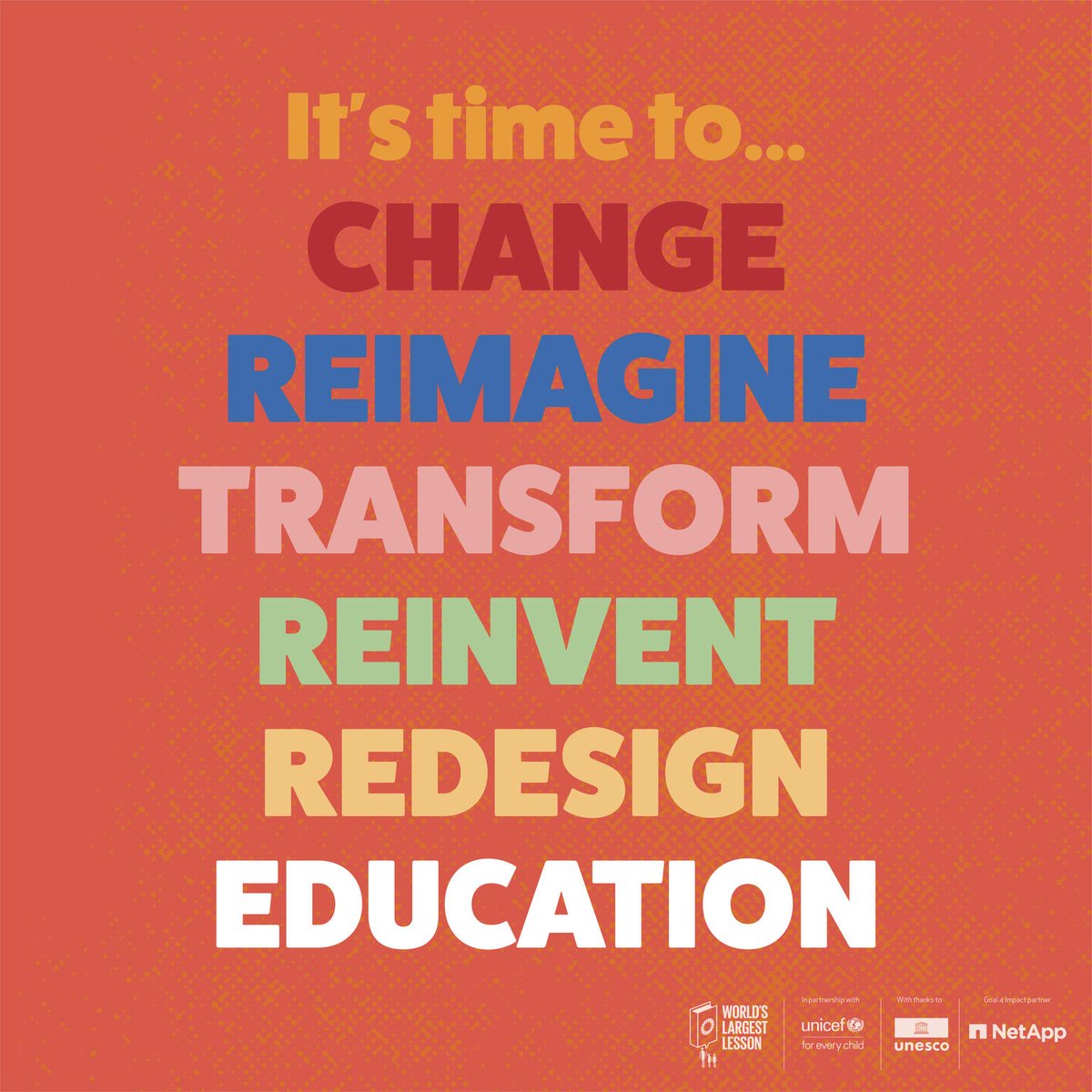 UNICEF's tweet photo. Our education systems are failing hundreds of millions of students.

World leaders must act NOW to help get every child learning. 

#TransformingEducation #LetMeLearn @TheWorldsLesson https://t.co/xYfbd0umbM
