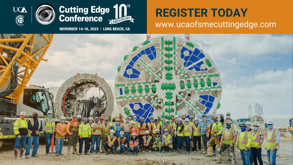 Take advantage of special discount pricing for Cutting Edge 2022 Conference by signing up early. Join your peers in examining the latest advances in tunneling technology. Register here: ucaofsmecuttingedge.com #CuttingEdge2022 #tunneling #UndergroundConstruction